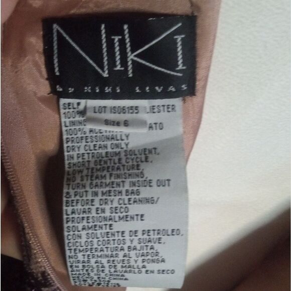 Vintage Y2K Nikki Kiki Livas Deep Mauve Lace Beaded Neckline Babydoll Gown Sz 6 - Picture 7 of 8